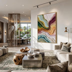 3D-Textured Art｜Multicolor Layer Flow Abstract Wall Painting