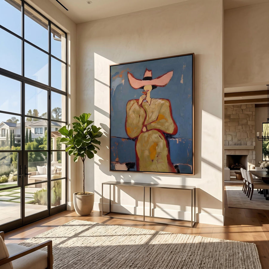 POP Art | Pink cowboy hat woman drinking cocktail