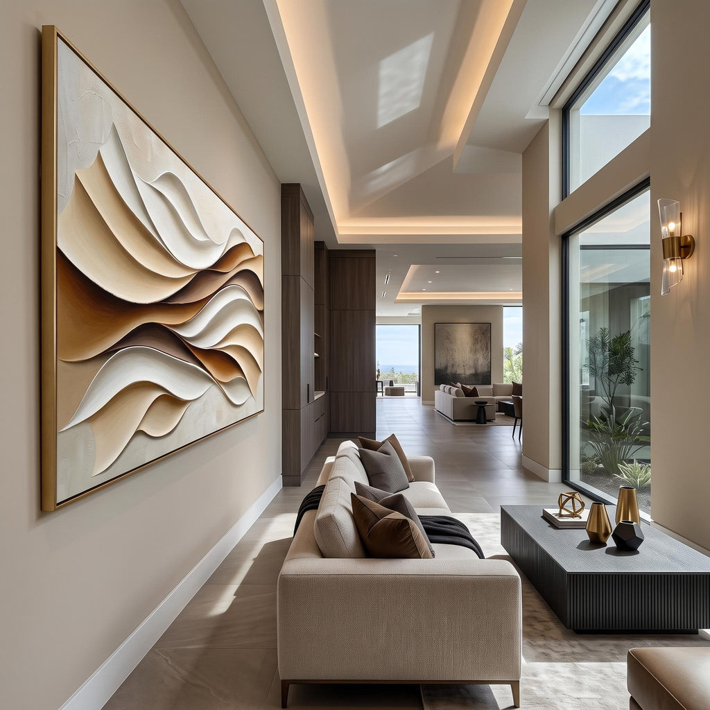 3D-Textured Art｜Layered Wave Wall Art