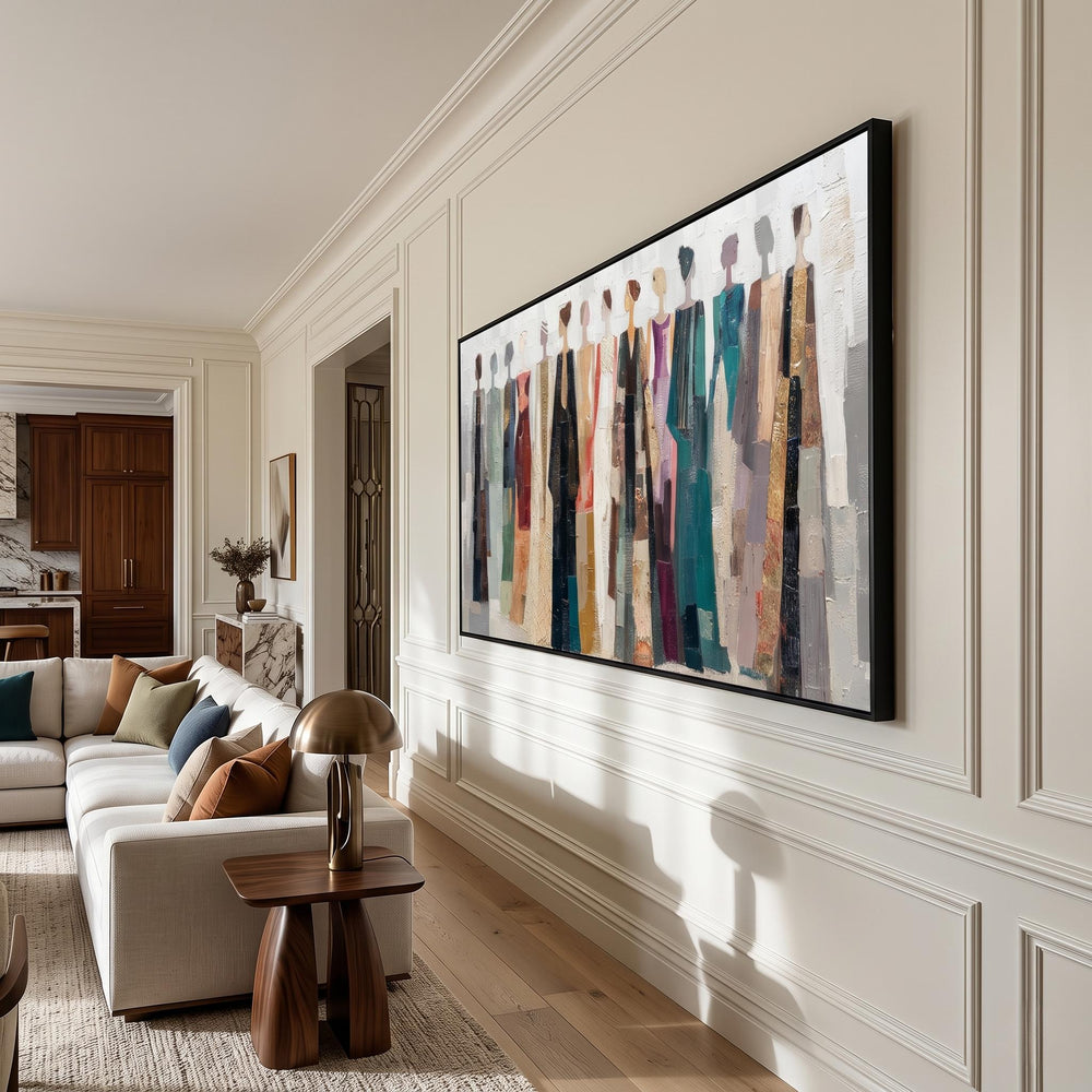Abstract Art｜Colorful Dressed Women Wall Painting