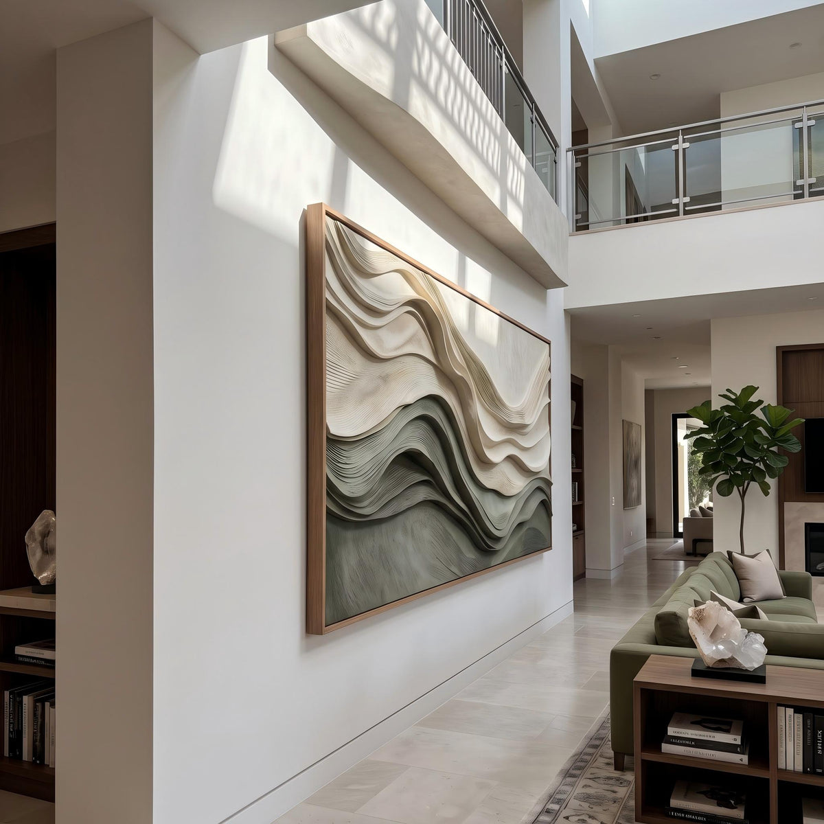 3D Texture Abstract Art｜Layered Wave Abstract Wall Art