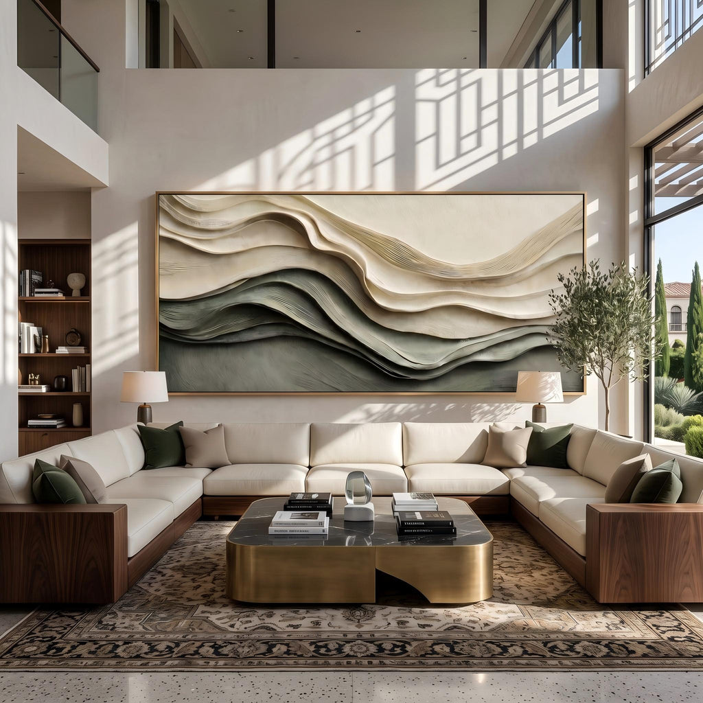3D Texture Abstract Art｜Layered Wave Abstract Wall Art