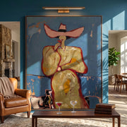 POP Art | Pink cowboy hat woman drinking cocktail