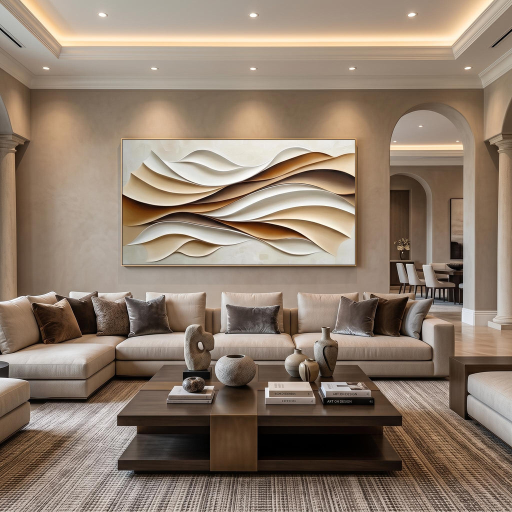 3D-Textured Art｜Layered Wave Wall Art