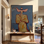 POP Art | Pink cowboy hat woman drinking cocktail