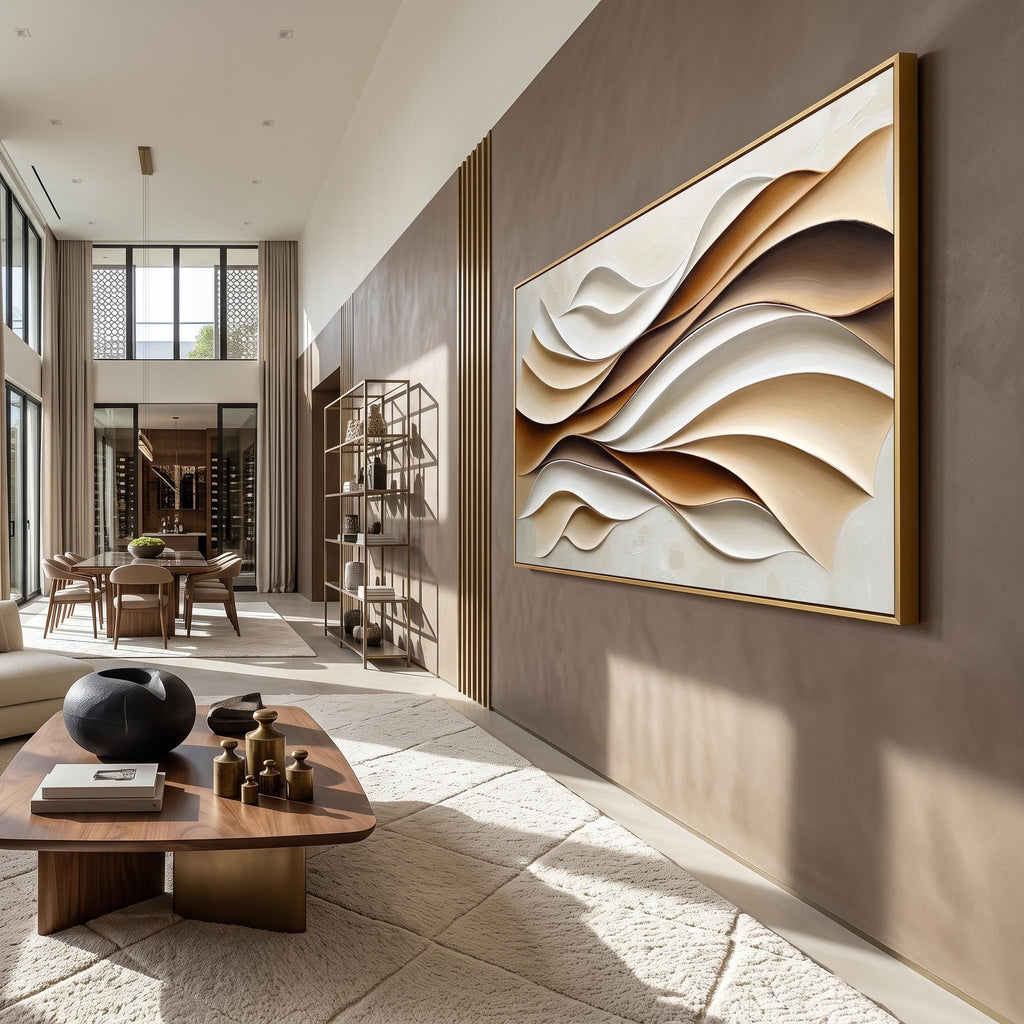 3D-Textured Art｜Layered Wave Wall Art