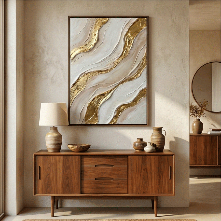 Contemporary Luxe Art | Golden Flow