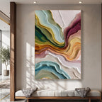 3D-Textured Art｜Multicolor Layer Flow Abstract Wall Painting