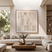 Wabi-Sabi Art｜Cream Block Relief Abstract Wall Art