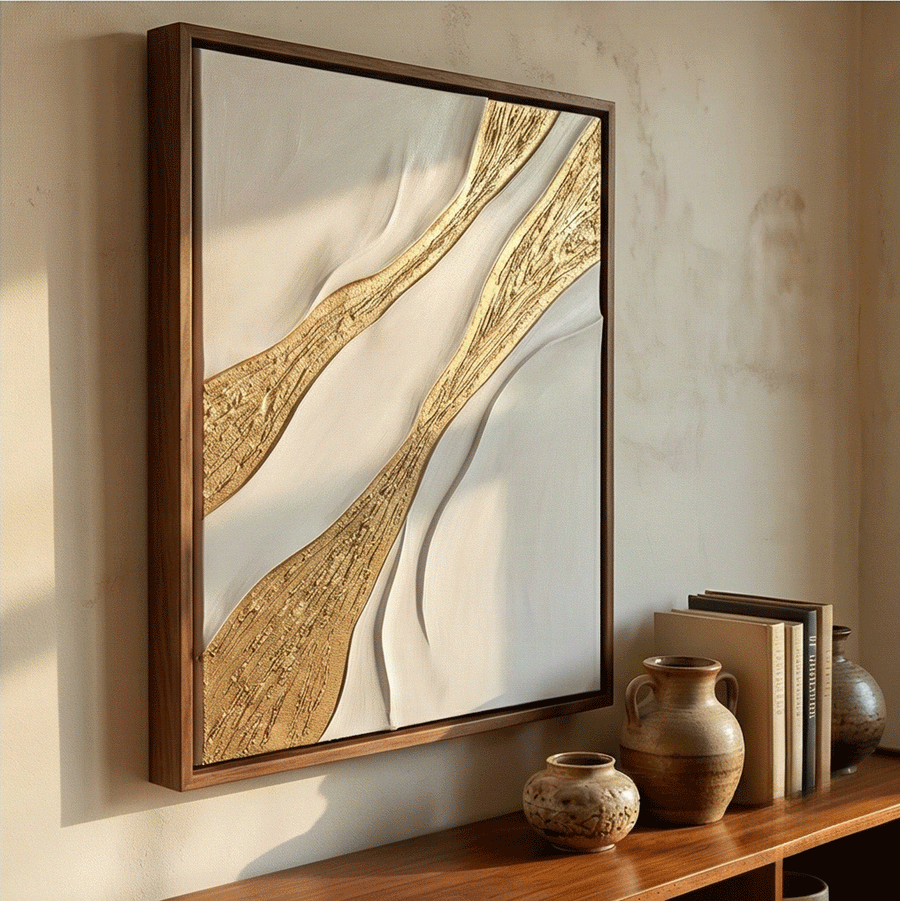 Contemporary Luxe Art | Textured Gold