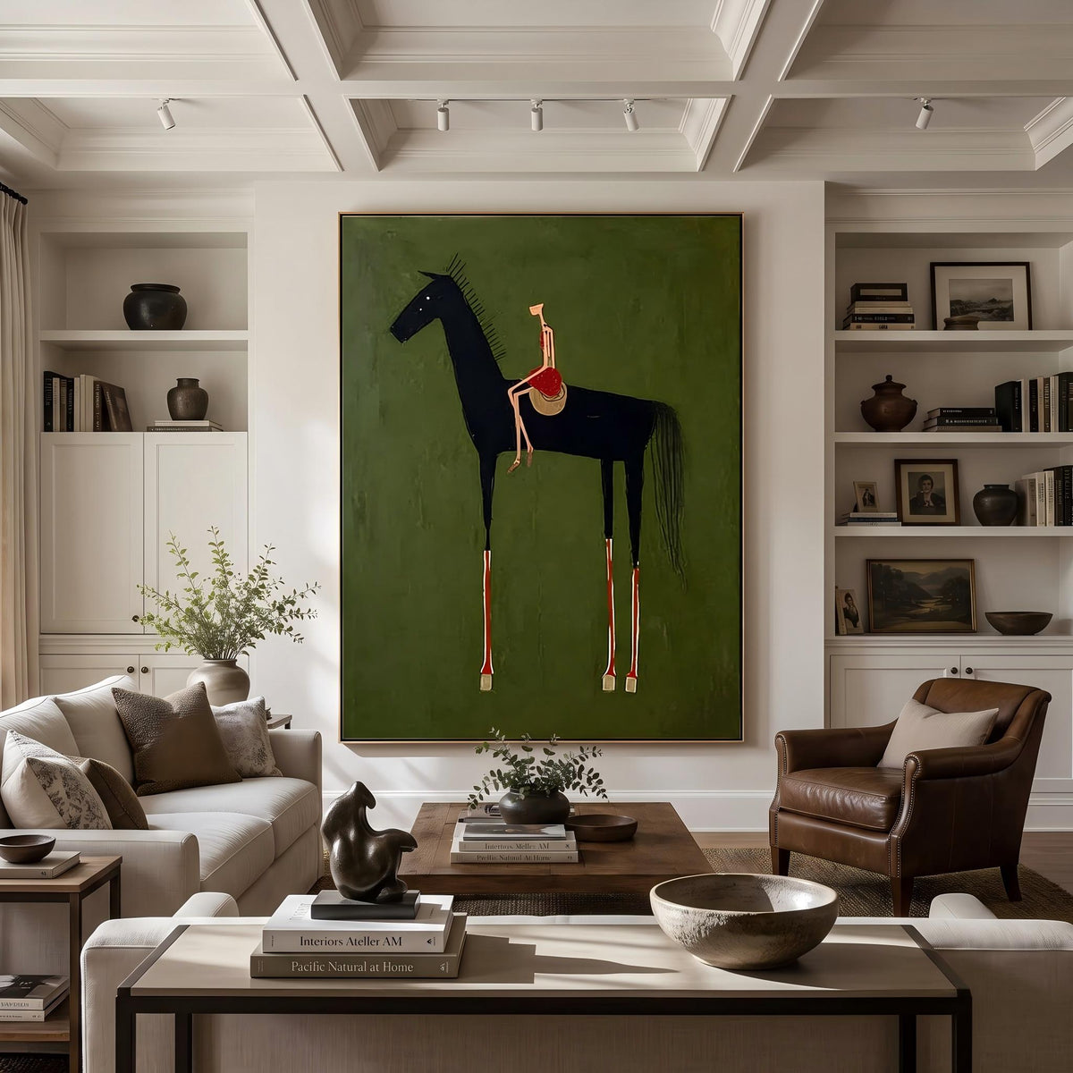 Abstract Art｜Black Horse & Rider Wall Art