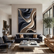 3D-Textured Art｜Layered Wave Wall Art