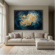 Contemporary Luxe Art |Golden Nebula