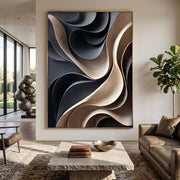 3D-Textured Art｜Layered Wave Wall Art