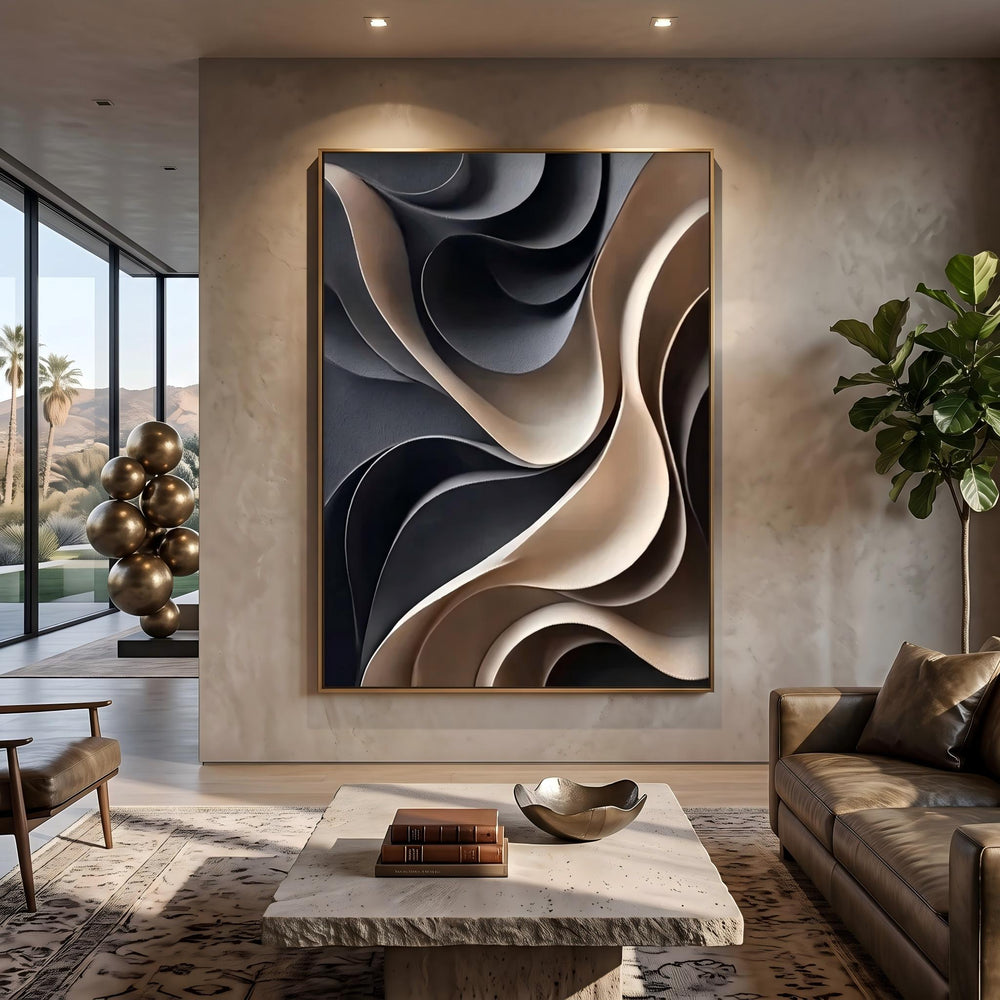 3D-Textured Art｜Layered Wave Wall Art