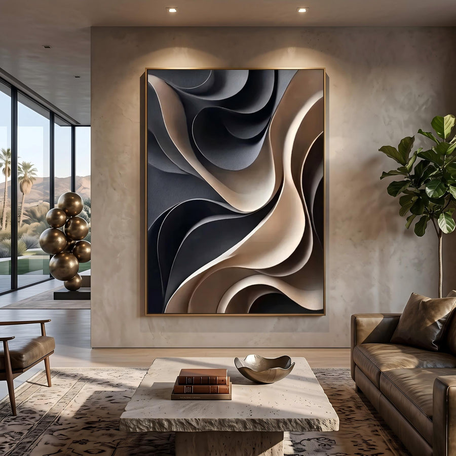 3D-Textured Art｜Layered Wave Wall Art