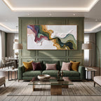 3D-Textured Art｜Multicolor Swirl Abstract Wall Painting