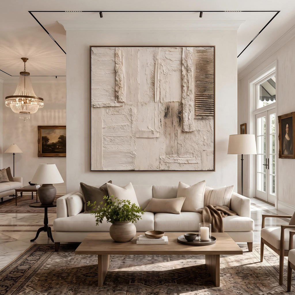 Wabi-Sabi Art｜Cream 3D Abstract Wall Art