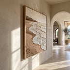 Wabi‑Sabi Art｜Neutral Tones Stereoscopic Seaside Wall Decor
