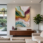 3D-Textured Art｜Multicolor Layer Flow Abstract Wall Painting