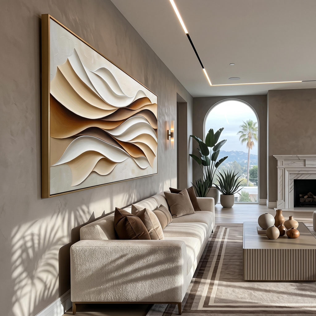 3D-Textured Art｜Layered Wave Wall Art