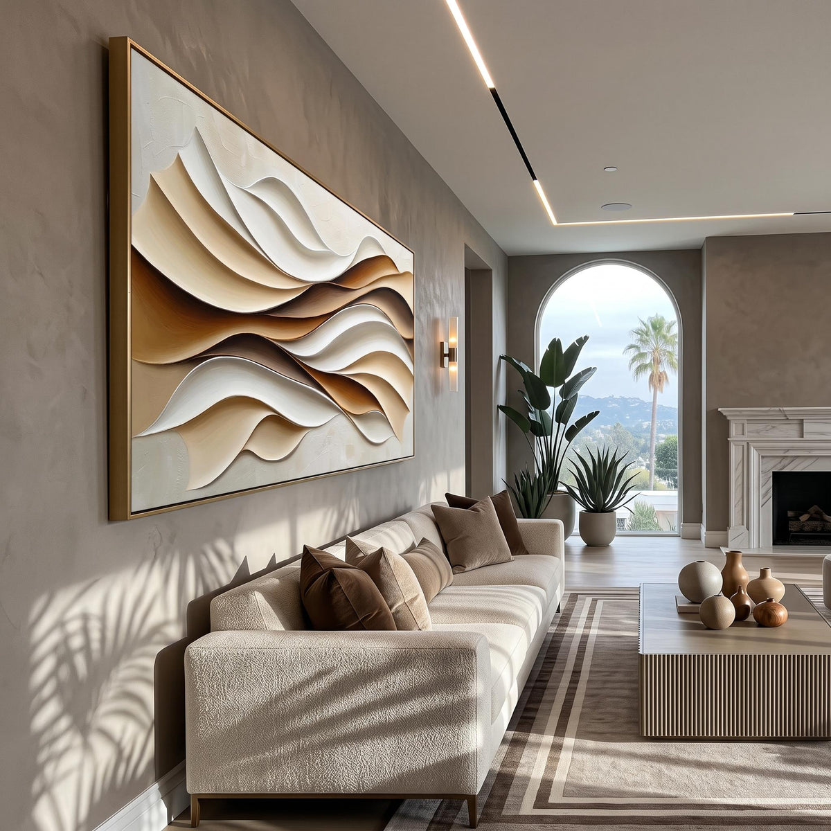 3D-Textured Art｜Layered Wave Wall Art