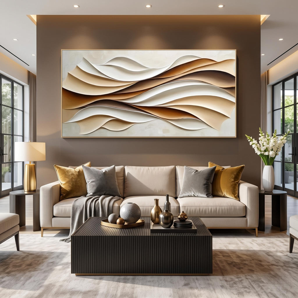 3D-Textured Art｜Layered Wave Wall Art