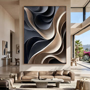 3D-Textured Art｜Layered Wave Wall Art