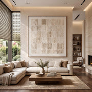 Wabi-Sabi Art｜Cream Block Relief Abstract Wall Art