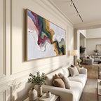 3D-Textured Art｜Multicolor Swirl Abstract Wall Painting