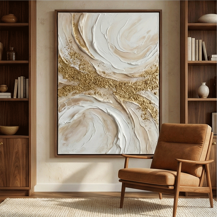 Contemporary Luxe Art | Golden Swirl
