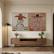 Vintage Americana Art | Duet in Ochre