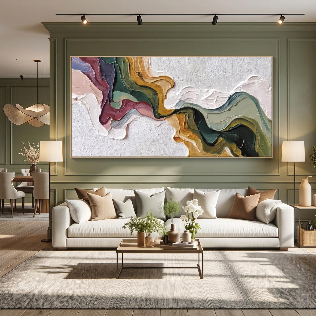 3D-Textured Art｜Multicolor Swirl Abstract Wall Painting