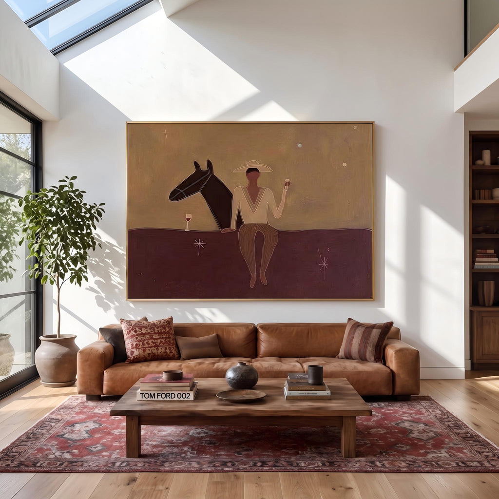Vintage Americana Art | Western Cowboy and Horse