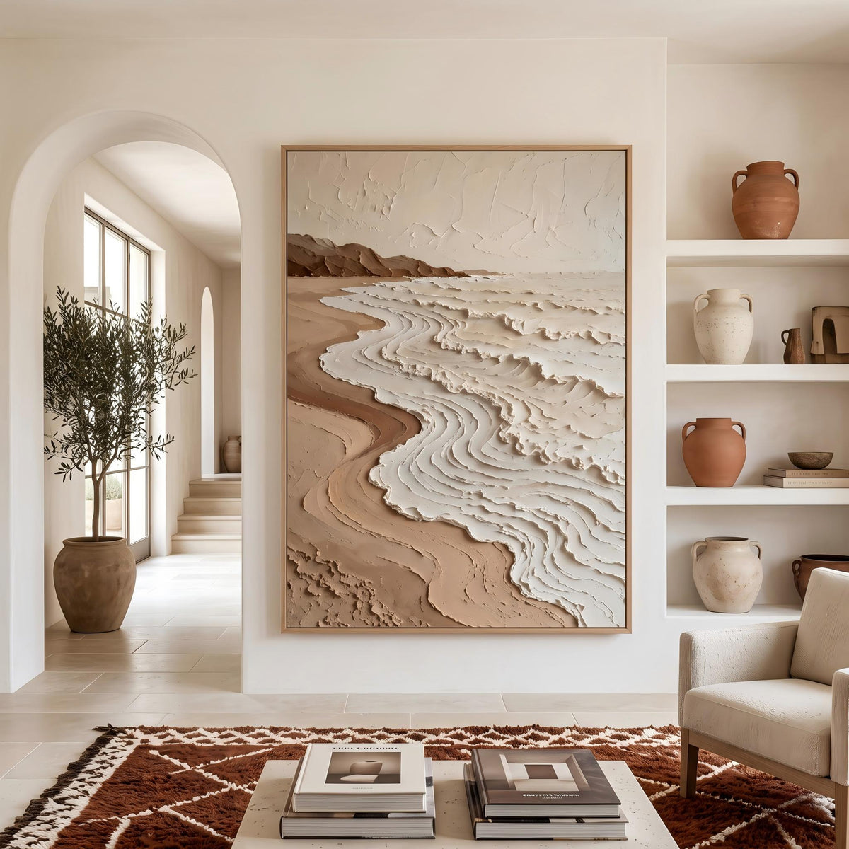 Wabi‑Sabi Art｜Neutral Tones Stereoscopic Seaside Wall Decor