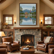 Impressionist Art | Lakeside Village Serenity