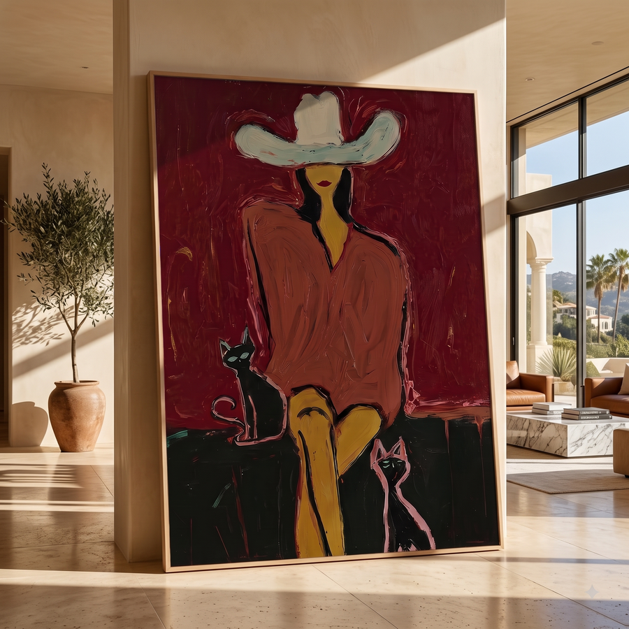 POP Art | Western Woman and Cat