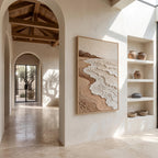 Wabi‑Sabi Art｜Neutral Tones Stereoscopic Seaside Wall Decor