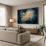 Contemporary Luxe Art |Golden Nebula
