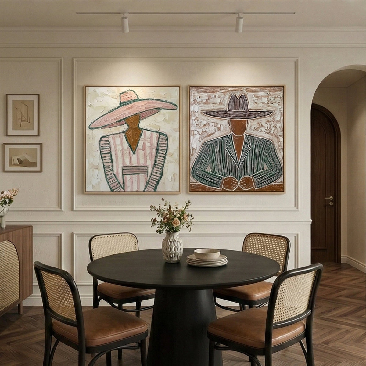 Vintage Americana Art | Dialogue in Pastel