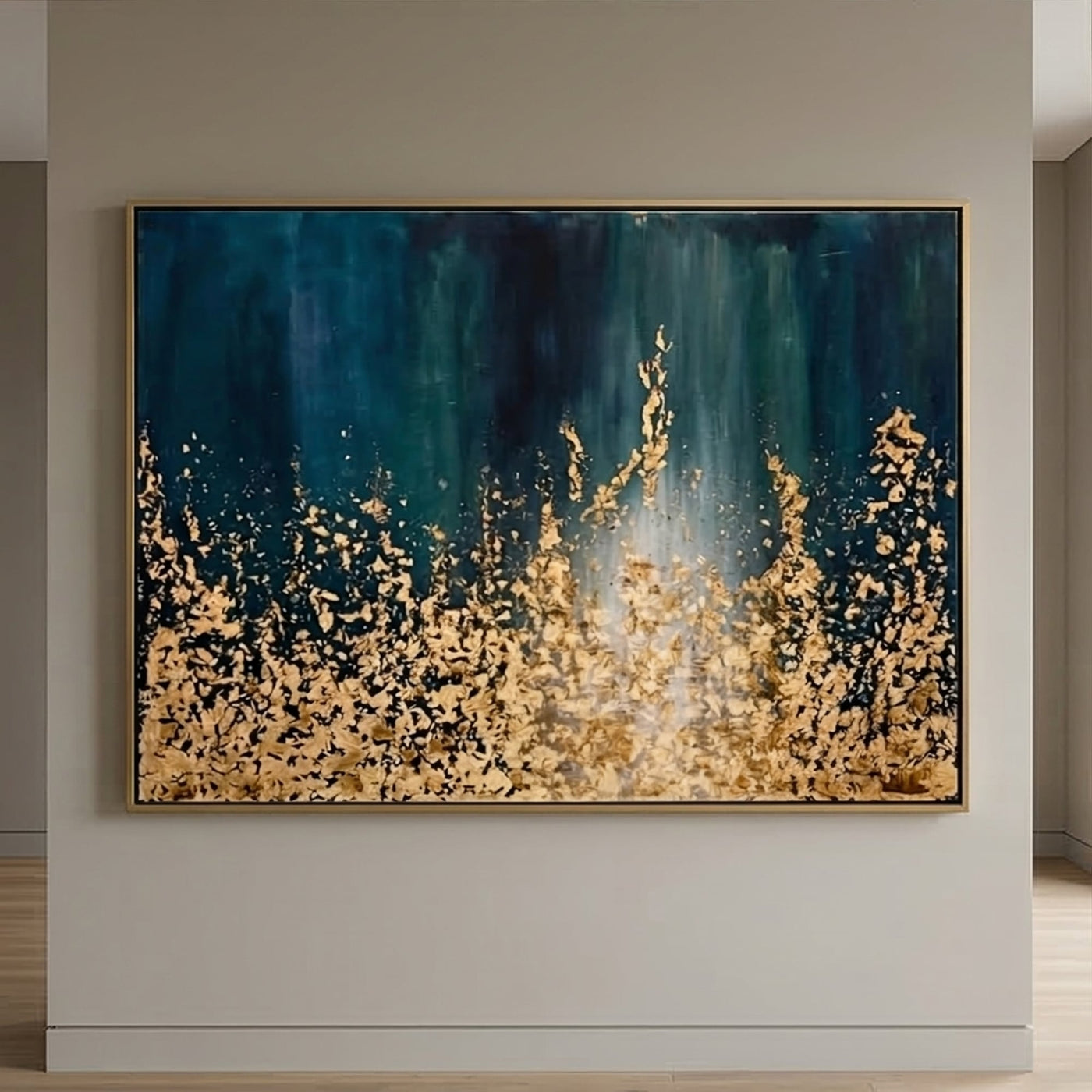 Contemporary Luxe Art |Golden Cascade