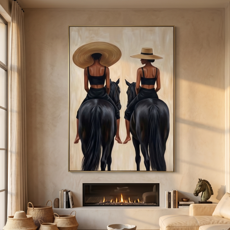 Vintage Americana Art | Golden Saddle Poise