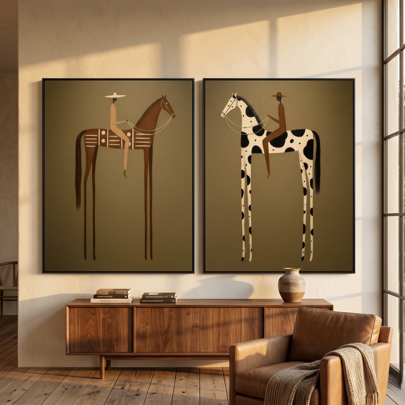 Vintage Americana Art | Long-Legged Duality