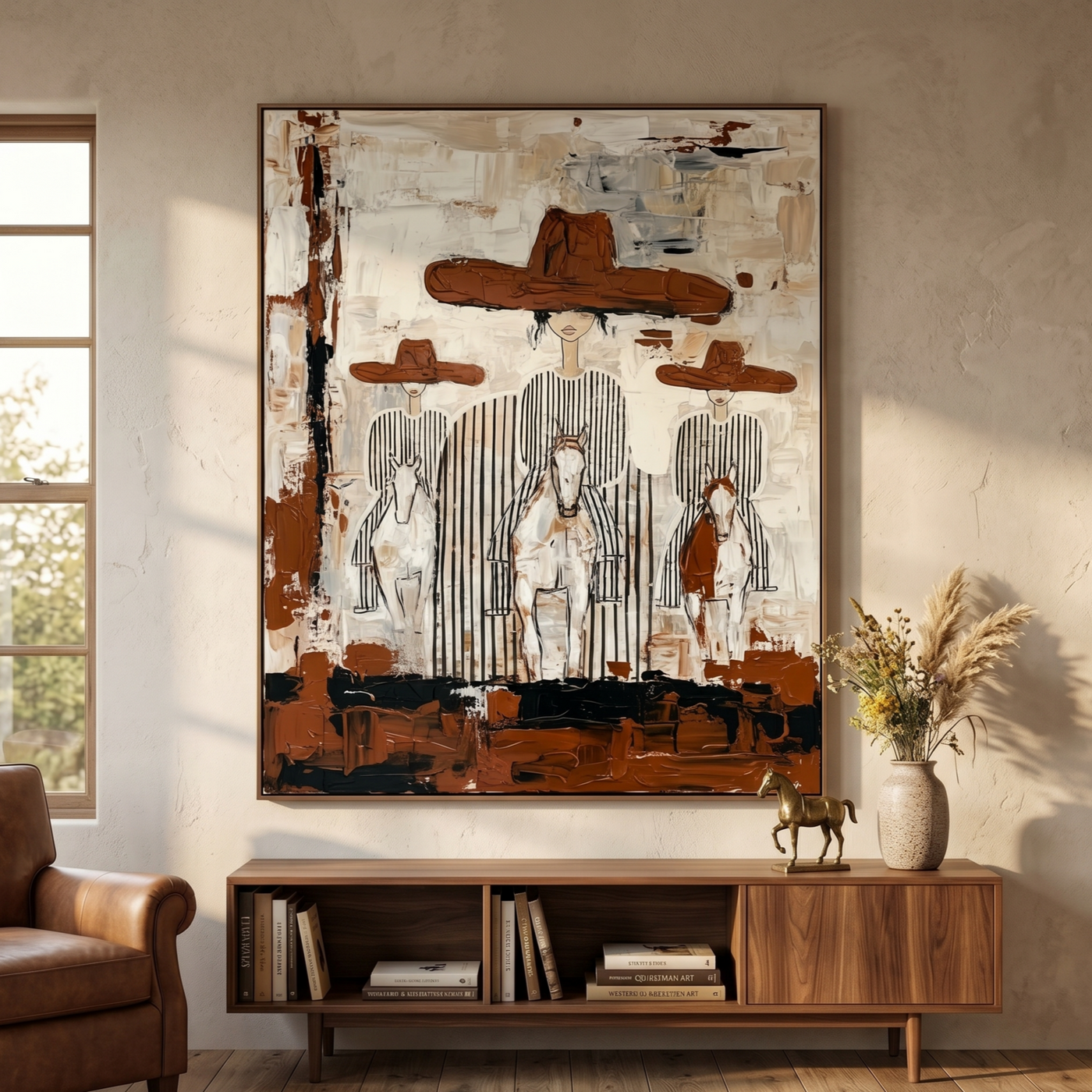 Vintage Americana Art | Plainsfolk at Dusk