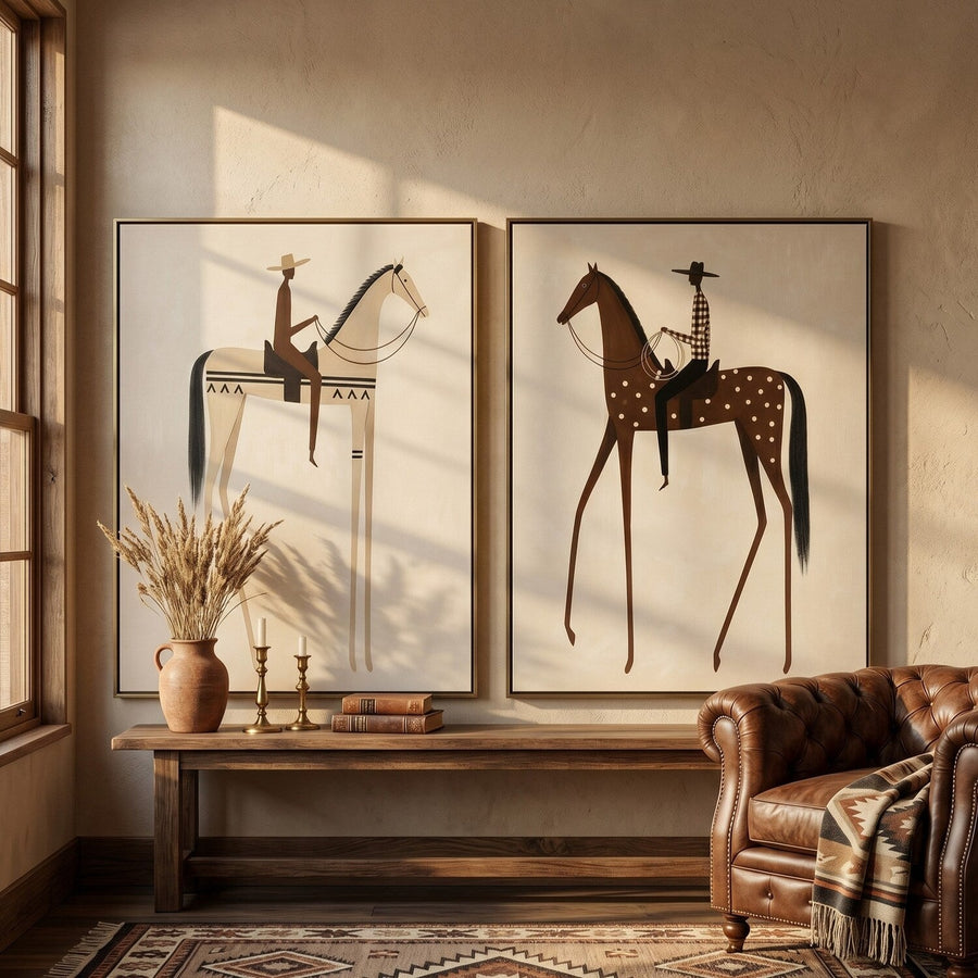 Vintage Americana Art | Prairie Echo Pair