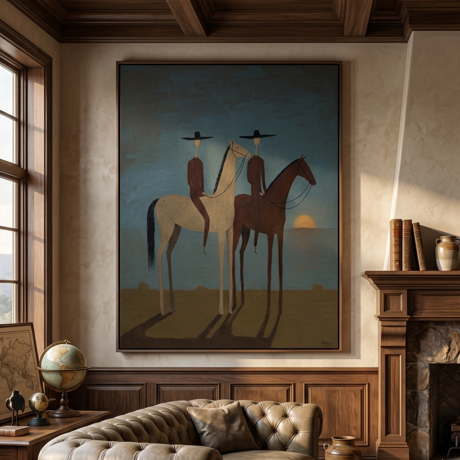 Vintage Americana Art | SunSet Riders