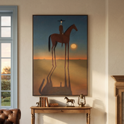 Vintage Americana Art | Sunset Rider Silhouette