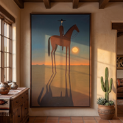 Vintage Americana Art | Sunset Rider Silhouette