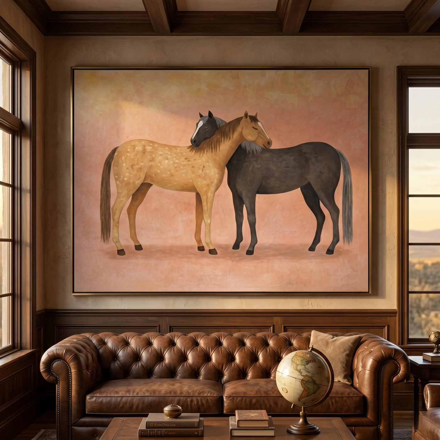 Vintage Americana Art | Tender Equine Embrace