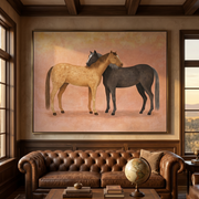 Vintage Americana Art | Tender Equine Embrace